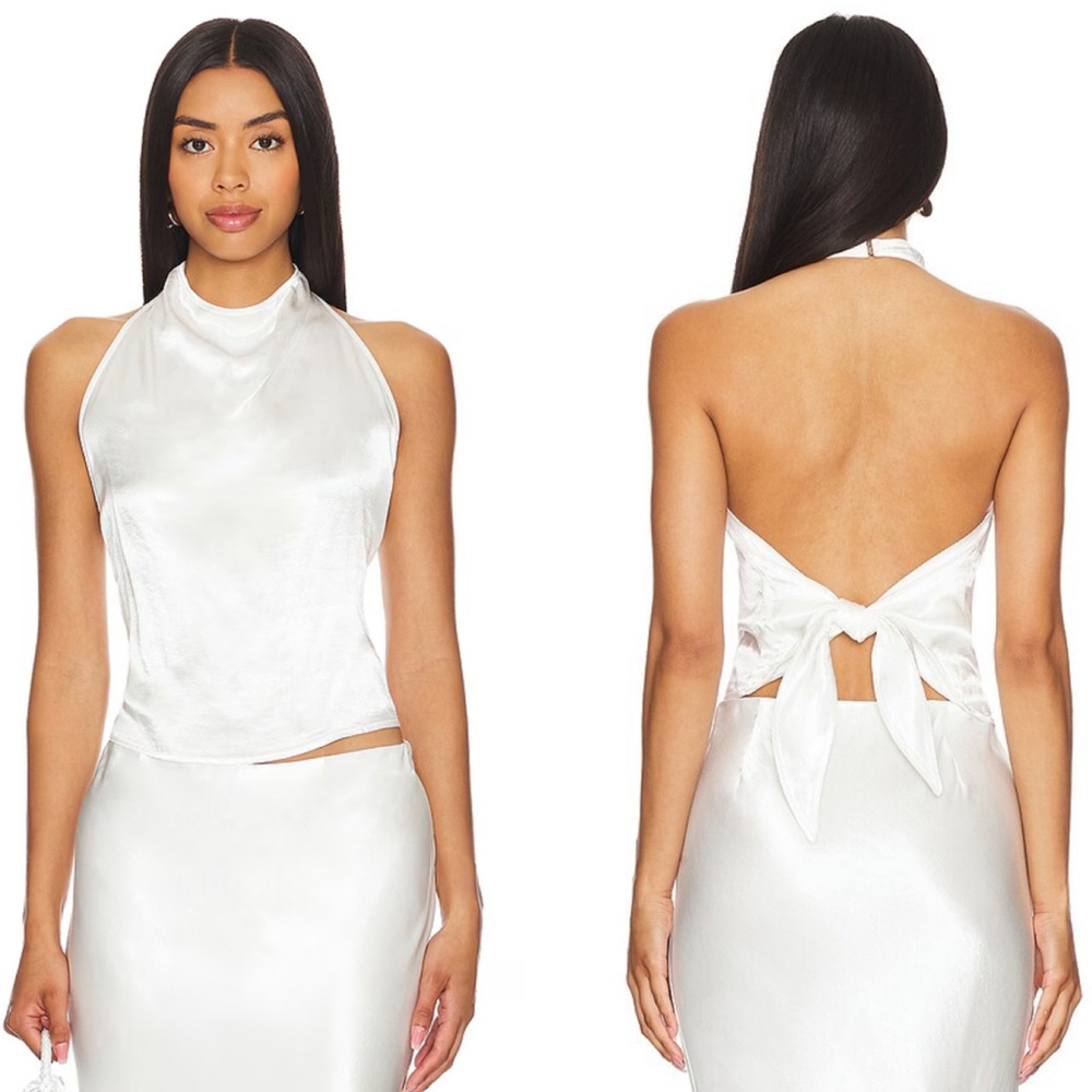 Enza Costa White Halter Blouse